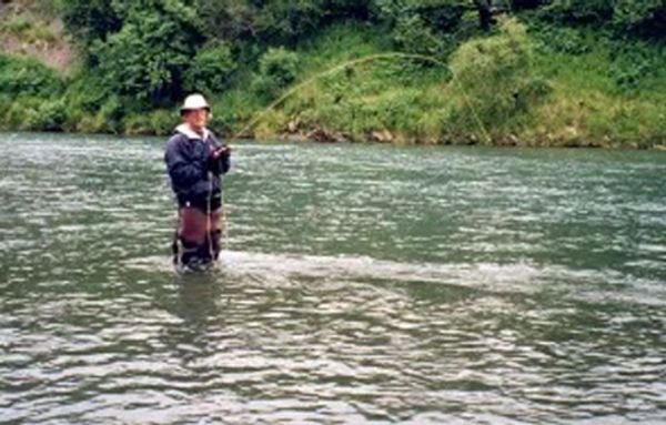 Dr. Stephen Anderson fishing Kodiak Island