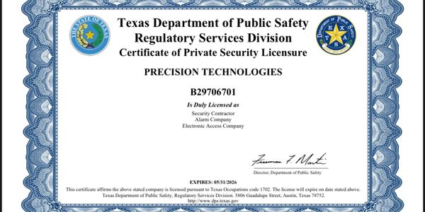 Texas Security Licenses 
B29706701