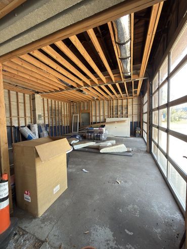 Interior commercial space framed and ready for build-out in Monmouth County.