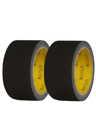 Two rolls of black adhesive tape.