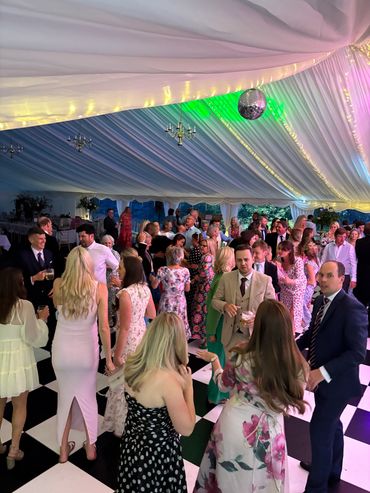 Marquee wedding in the garden near Leeds. Big night!