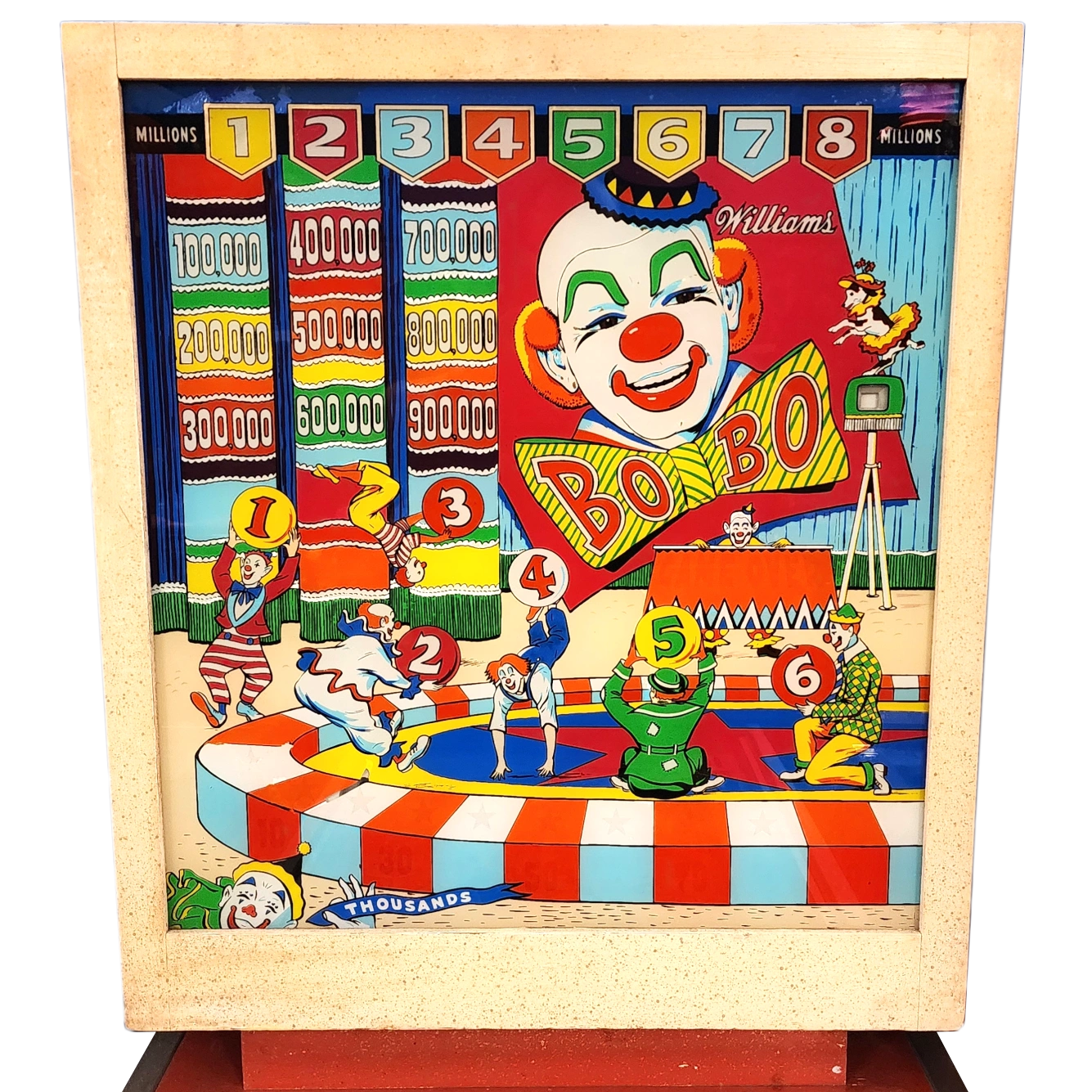 Back Glass to BoBo Pinball Machine