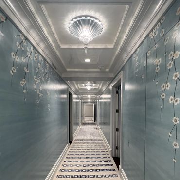 A Gracie wallpaper for Phillip Thomas Inc., bringing timeless charm and sophistication to the space.