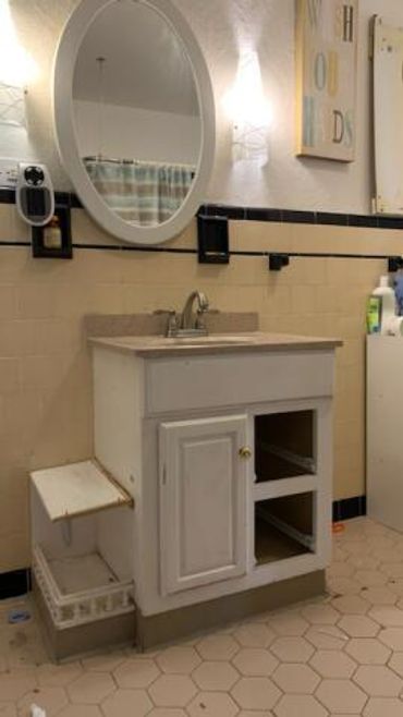 Old Bathroom Vanity and Mirror