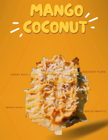 Philippines Mango Puree sauce with shredded coconut. Subtly sweet and tart!
