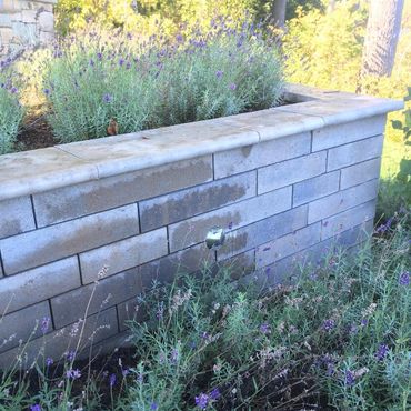 Retaining wall, landscape design, landscape lighting
