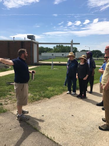 Mike Holland describing the treatment process at the Kishwaukee Water Reclamation District.