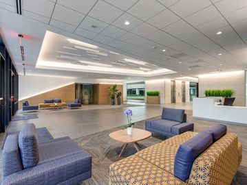 real estate photography of an office building lobby