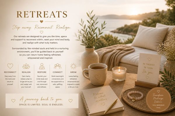 A serene retreat setup promoting reconnection and realignment with nature and self.