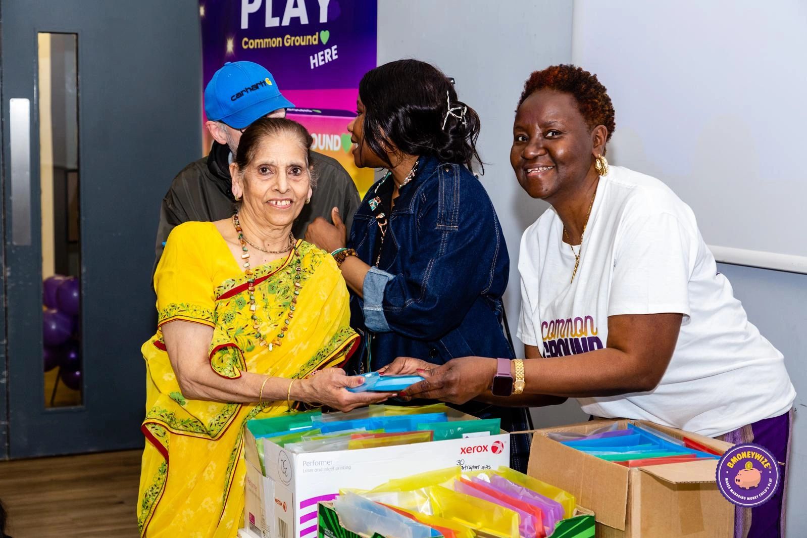 Beautiful Grandma Bimla receives a gift - the #commonground toolkit. Our toolkit launch and event.