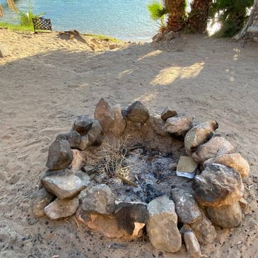 Fire pit on the beach