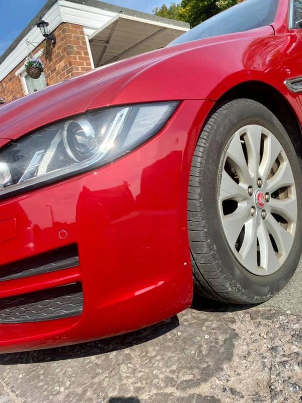 smart repaired red jaguar bumper scuff scratch