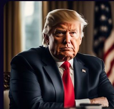 Image from deepai.org in the chat characters of Donald Trump