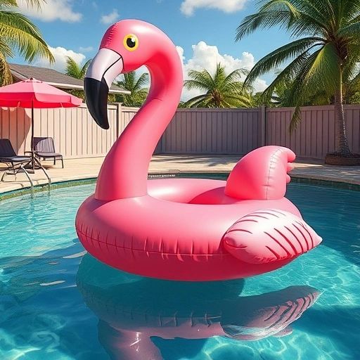 Pink flamingo pool float
