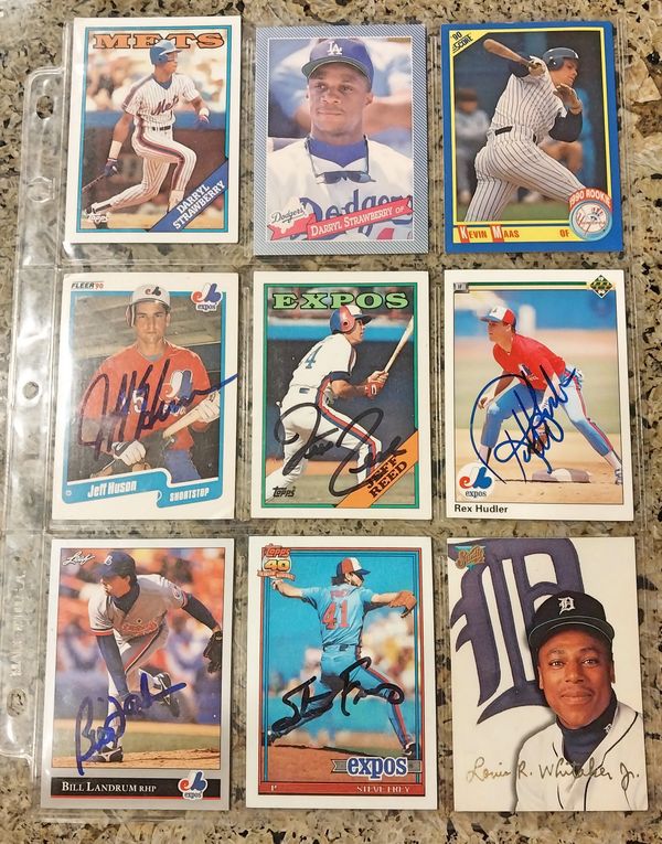 signed baseball cards from the 1990's