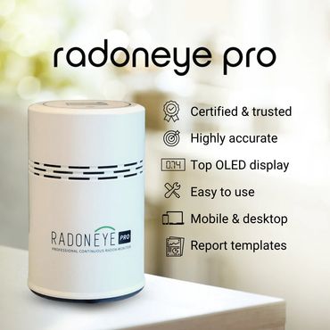 RadonEye Pro: Certified, accurate radon monitor with OLED display and mobile support.
