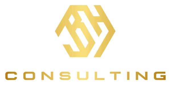 Golden geometric logo with the word CONSULTING beneath it.