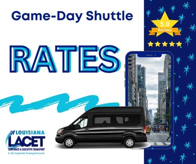 Game day shuttle rates for round-trip transports. Visit us:  LACorporateTransport.com