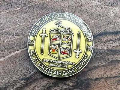 Commemorative coin from the 386th Air Expeditionary Wing, Al Salem Air Base, Kuwait.