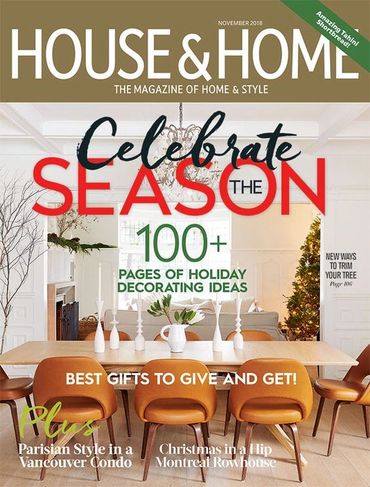 House & Home Magazine Cover, November 2018. 
Featuring Lily, Spool and Soldier candlesticks in white