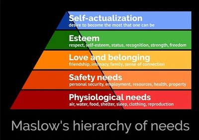 Maslow hierarchy of need data with some information