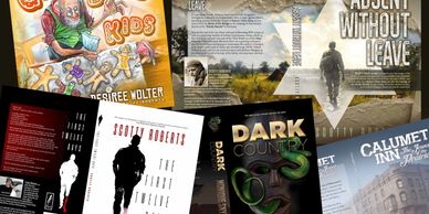 A collage of diverse book covers featuring various genres and designs.