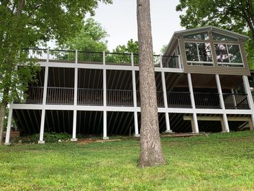 Double decker deck with screened in porch