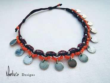 A140-3
Silver & Orange Sandcast Beads. waterproof Anklet.
Price: Egp 1900