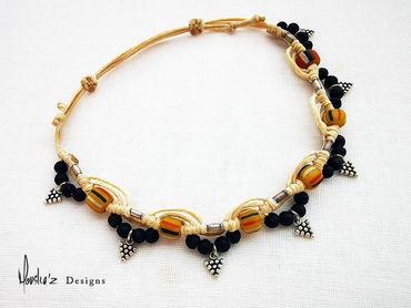 A142
Stones: Lava Stone, African Beads & Silver, waterproof Adjustable Anklet.
Price: Egp 1900