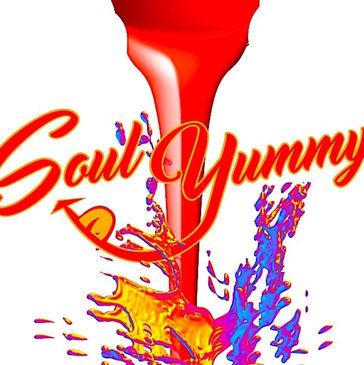 Vibrant logo with colorful splashes and the words 'Soul Yummy'.