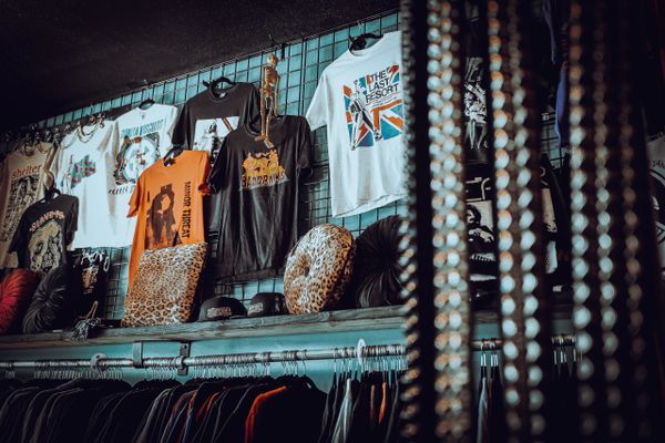 T-shirt racks at Boulevard Trash.