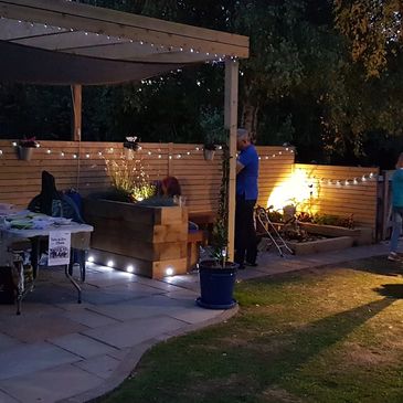 electrical lighting outdoor firepits fireplaces water features