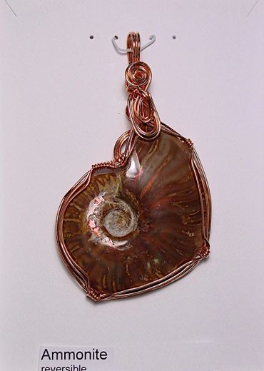 Custom Made Wire Sculptured Ammonite Pendant 