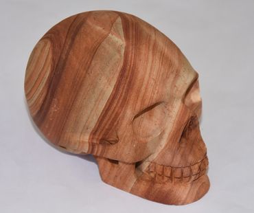 5" Sandstone Skull Carving