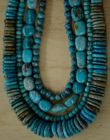 Natural Turquoise Beads, Rounds and Heishis in strands and loose