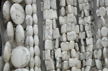 White Howlite Beads Rounds and shapes