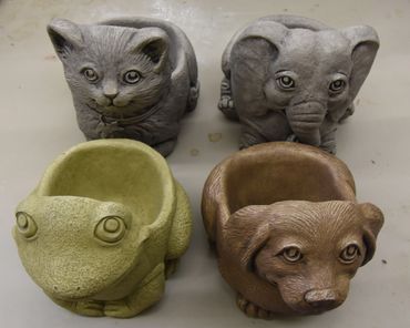 Cat, Elephant, Frog and puppy 4 flower pts