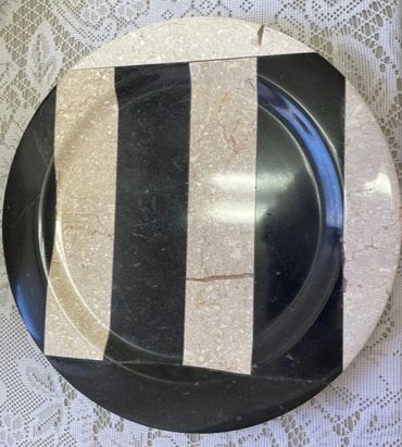 Black Oynx and Marble Striped 8" plate