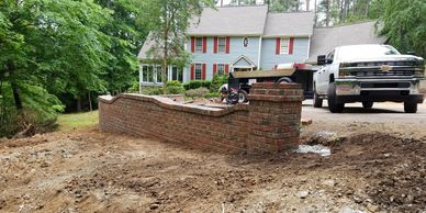 Retaining wall installation in Raleigh, NC. Garden wall Raleigh, NC, Knee walls Raleigh, NC