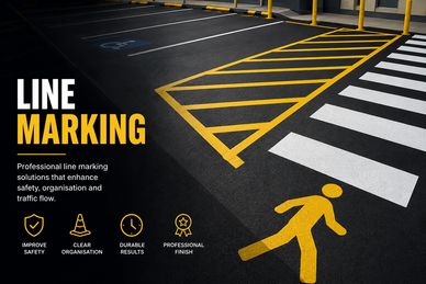Professional line marking enhances safety and organization.