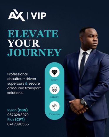 Professional chauffeur-driven luxury and secure armoured transport services by AX VIP.