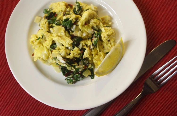 Swiss Chard Lemon Pepper Scramble