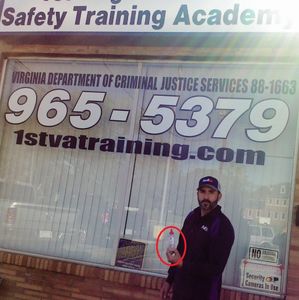 A man holding bottle