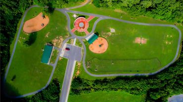 from above Veterans Park, Adairsville, Georgia drone photo