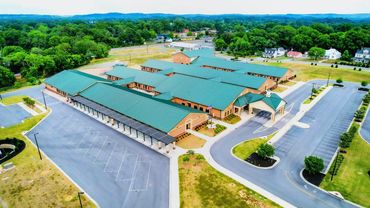 Drone Aerial Photo From above Adairsville Elementary School in Adairsville, Ga