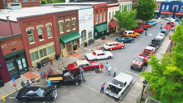 Car show at the BBQ & Blues Festival in the public square of Adairsville, Georgia.
Drone image