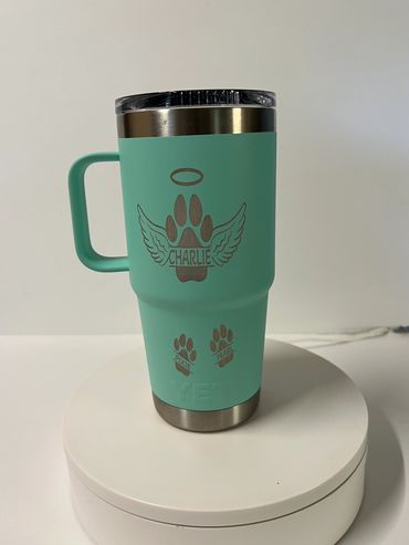 Laser engraved Yeti Tumbler, laser engraved tumbler, laser engraving