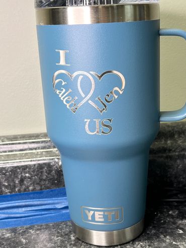 Laser engraved Yeti Tumbler, laser engraved tumbler, laser engraving