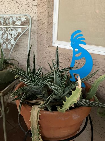 Kokopelli plant stake laser cut acrylic