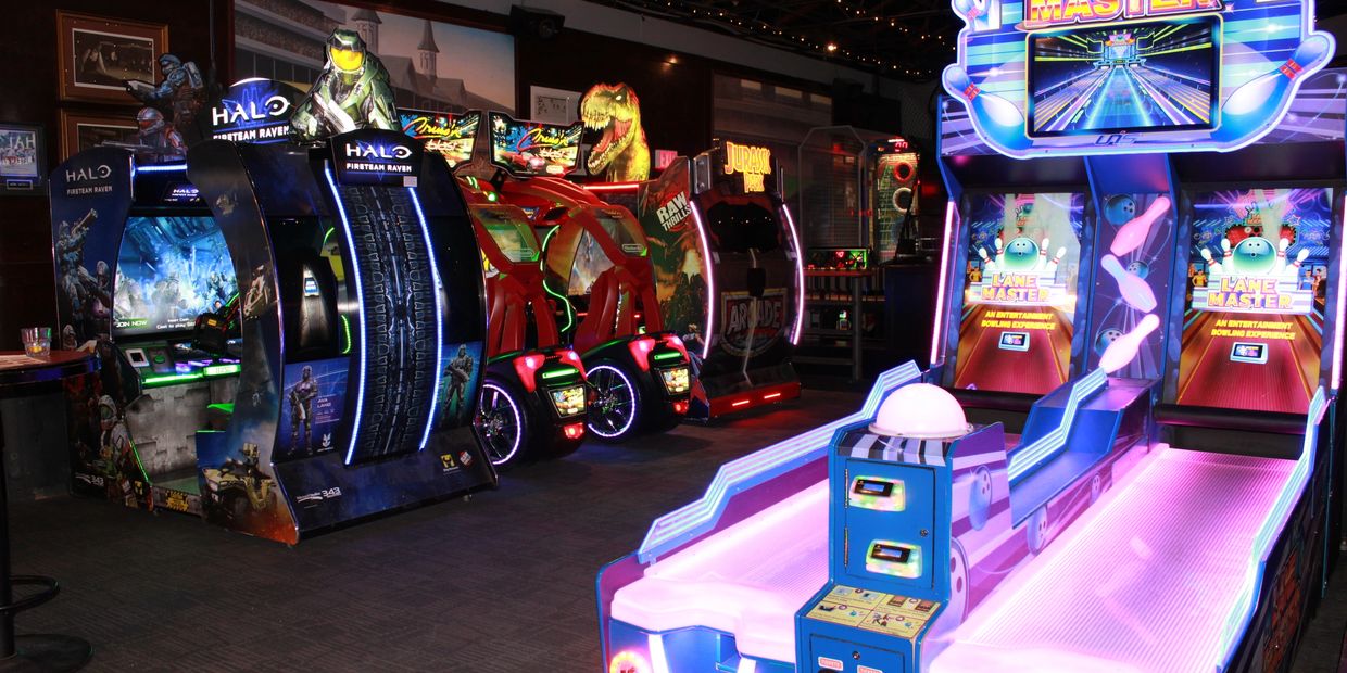 A variety of arcade games